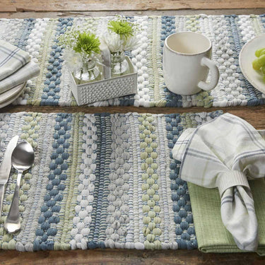 Dew Drop Placemats - Chindi Set Of 6 Park Designs - The Fox Decor